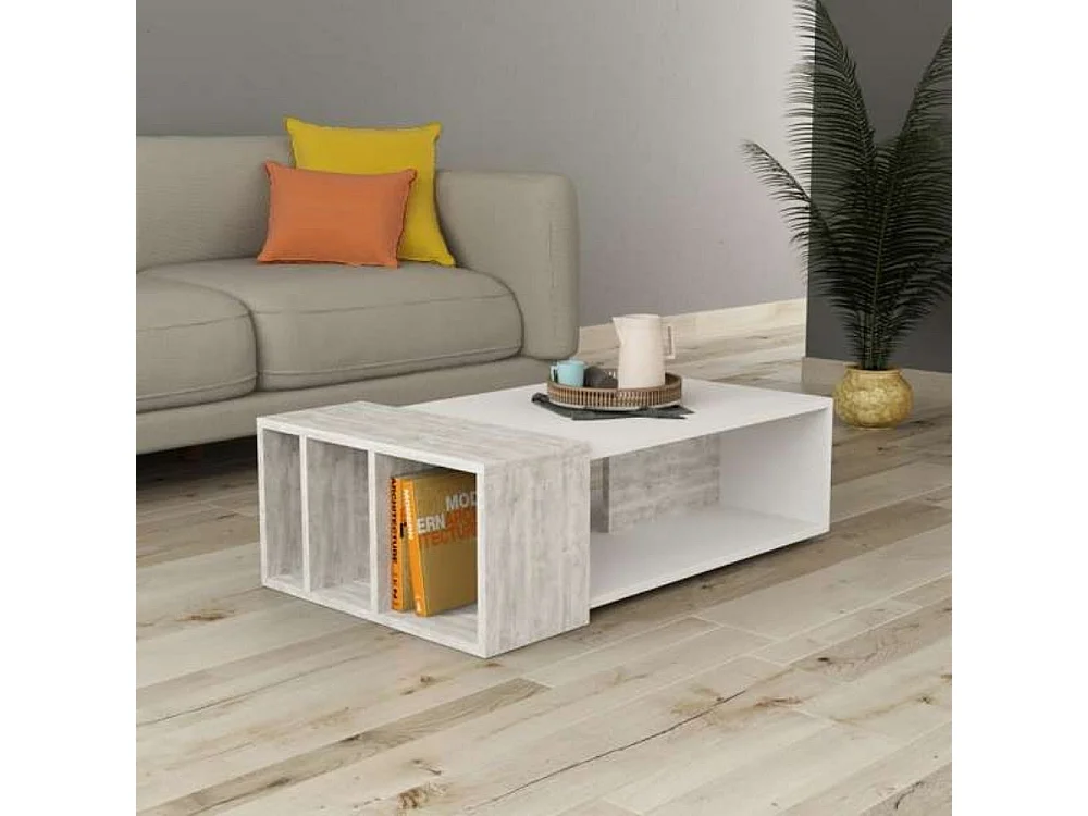 Tavolo da salotto Anita colore bianco vintage