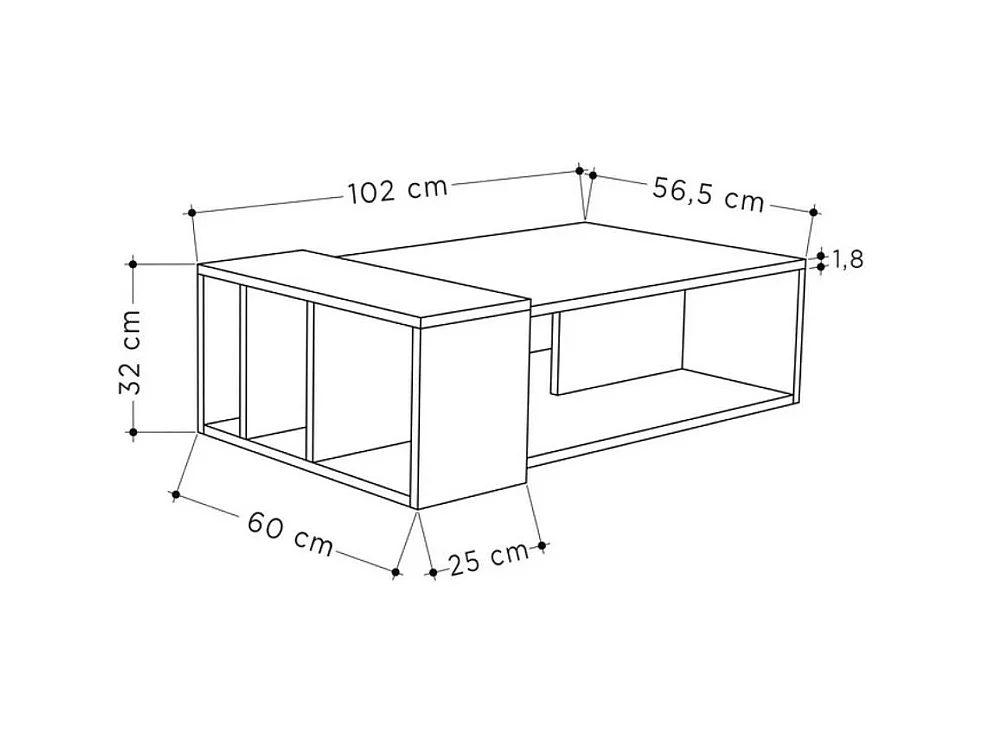 Tavolo da salotto Anita colore bianco vintage