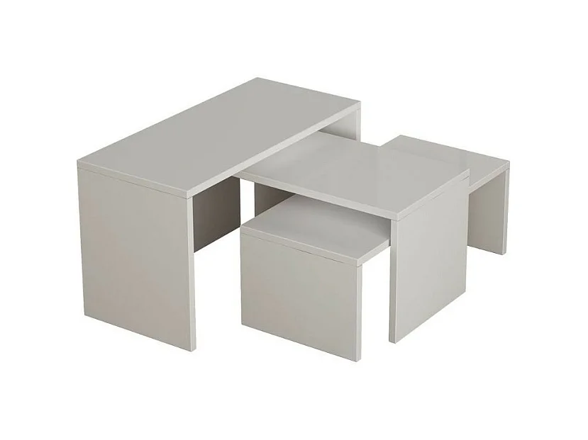 Tris tavolini da salotto bianco Kanta