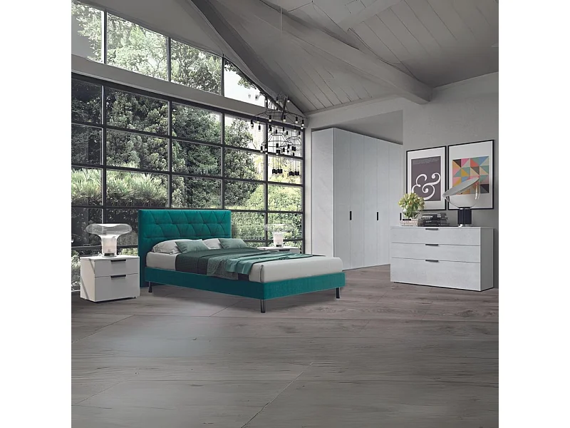 Camera da letto bianco portland e maniglie antracite Follia