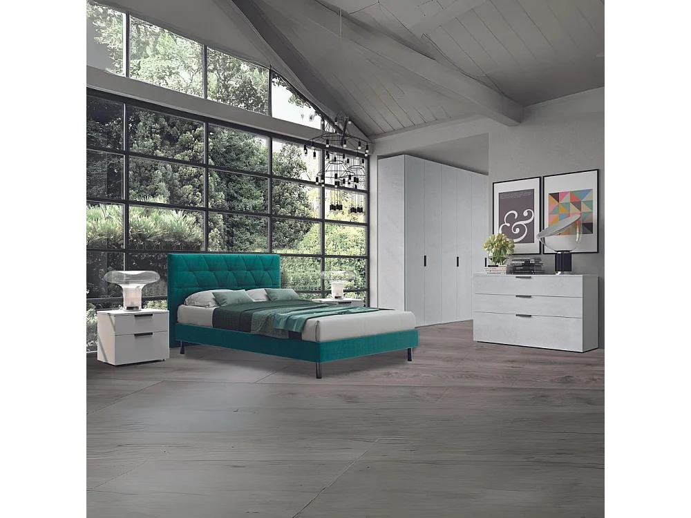 Camera da letto bianco portland e maniglie antracite Follia