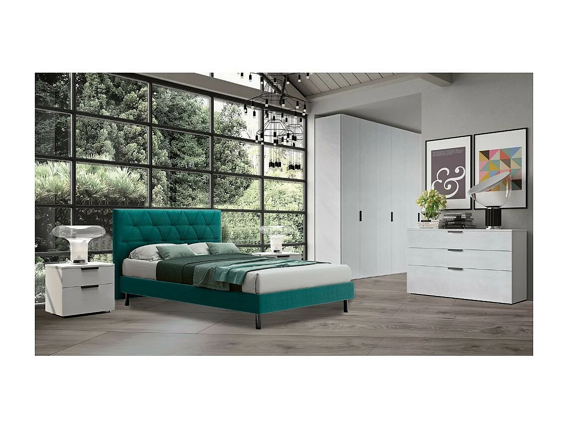 Camera da letto bianco portland e maniglie antracite Follia