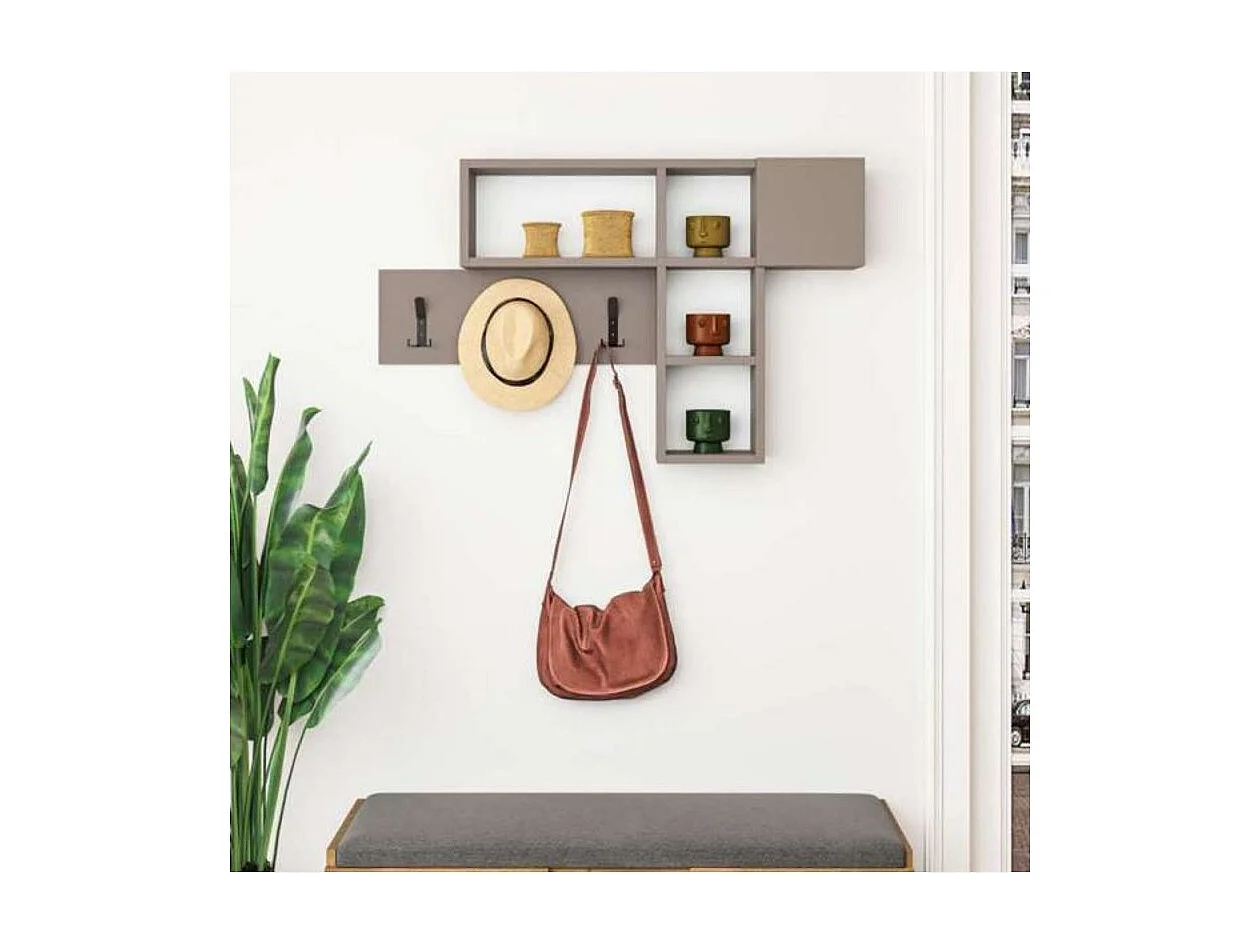 Appendiabiti da parete Game colore tortora