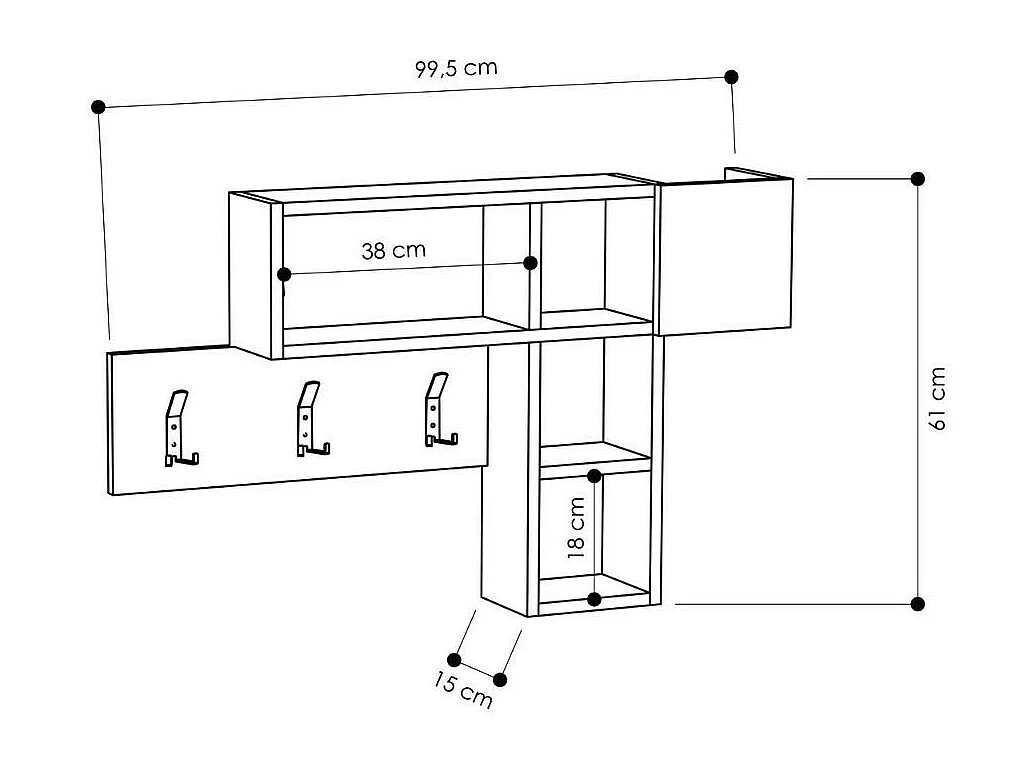 Appendiabiti da parete Game colore tortora