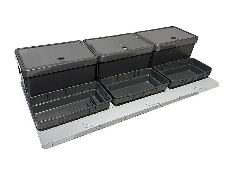 Pattumiera sottolavello 3 contenitori e 3 vaschette ABS DOIMO filtro anti odore 110.5x48x24.5H