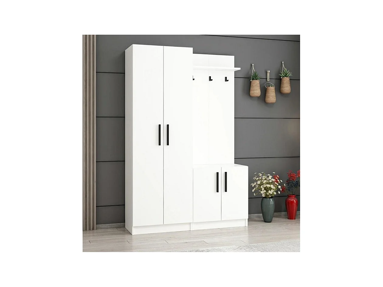 Armadio con appendiabiti Dante 120x37x180h colore bianco