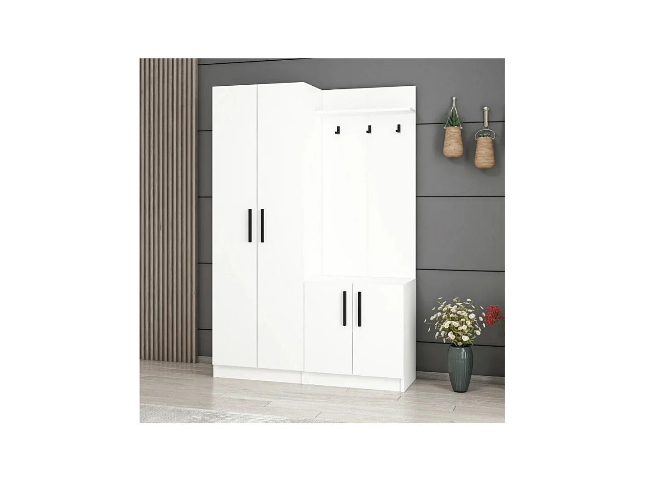 Armadio con appendiabiti Dante 120x37x180h colore bianco