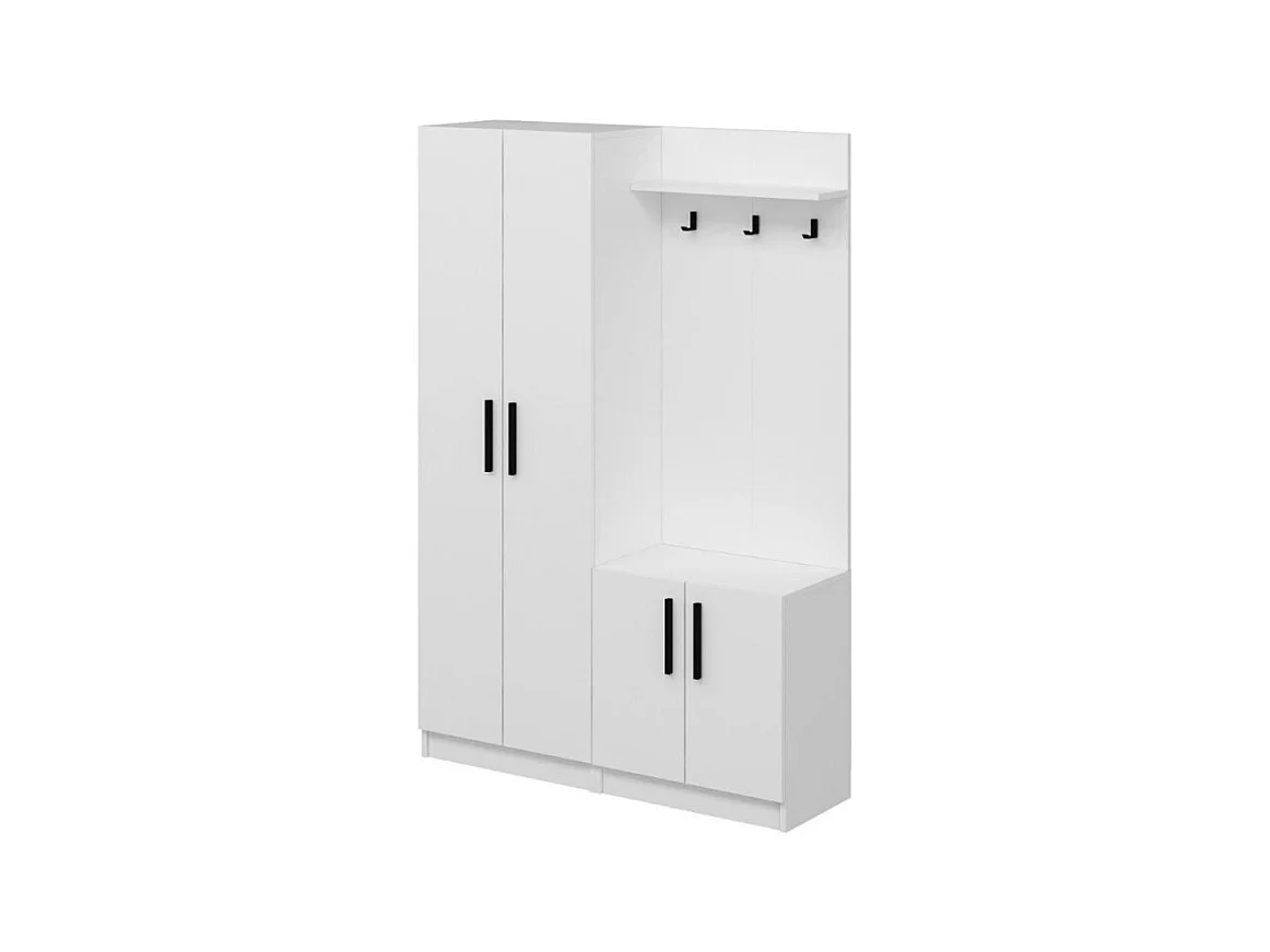 Armadio con appendiabiti Dante 120x37x180h colore bianco