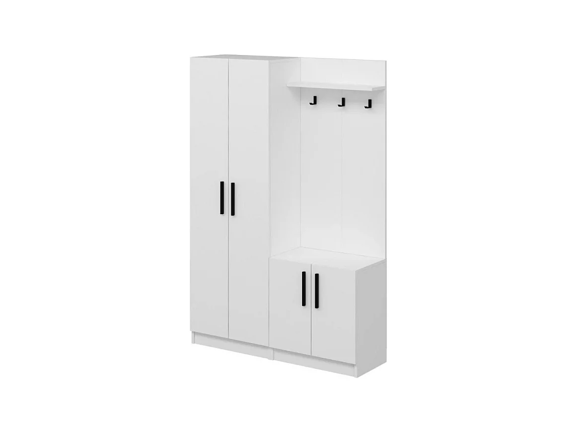 Armadio con appendiabiti Dante 120x37x180h colore bianco