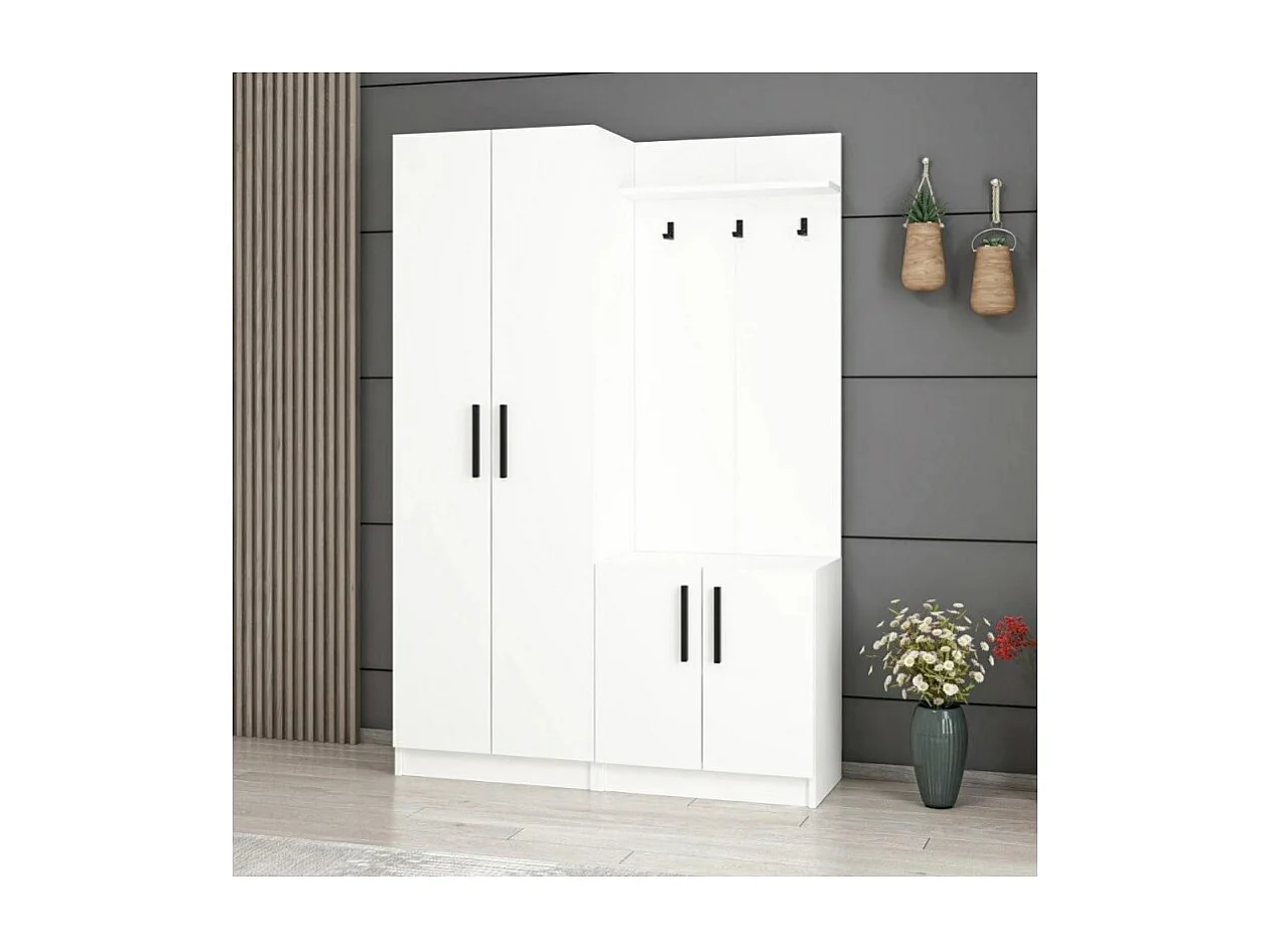 Armadio con appendiabiti Dante 120x37x180h colore bianco