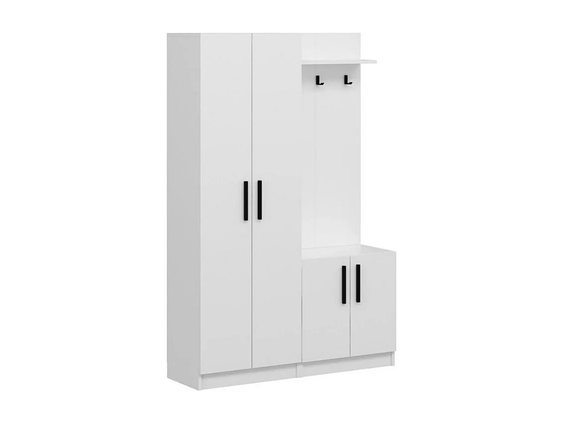 Armadio con appendiabiti Dante 120x37x180h colore bianco