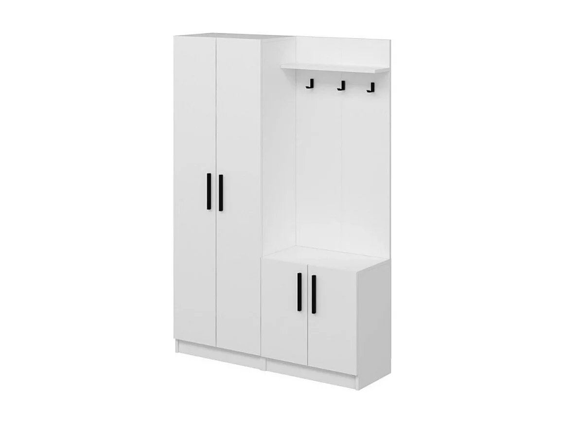 Armadio con appendiabiti Dante 120x37x180h colore bianco