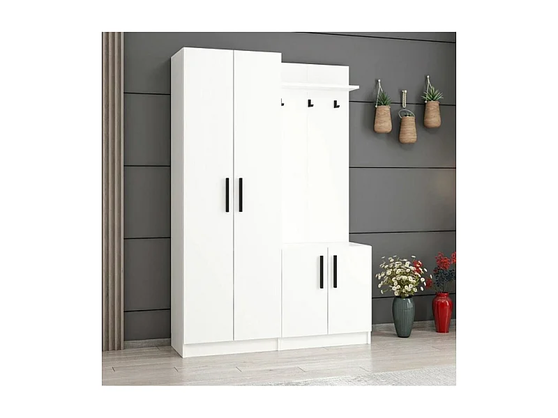 Armadio con appendiabiti Dante 120x37x180h colore bianco