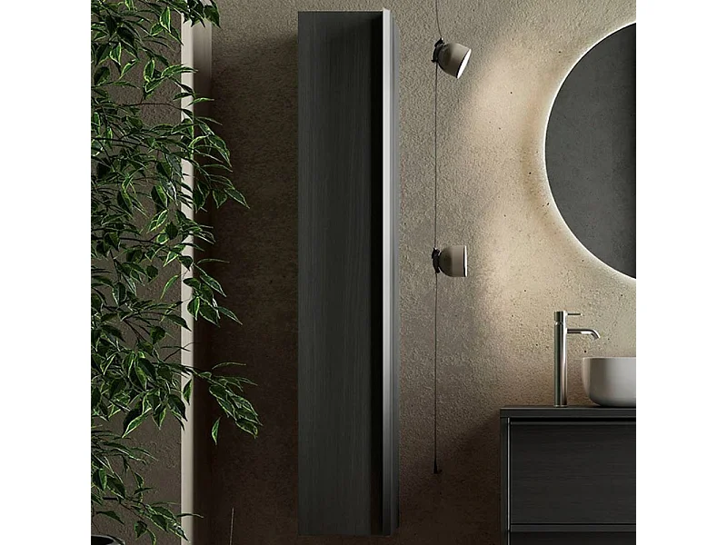 Colonna bagno sospesa Adam 26x138h colore nero frassinato