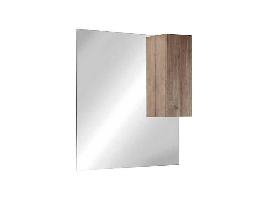 Specchio bagno con pensile e lampada LED Salemi 80x110h colore rovere mercure