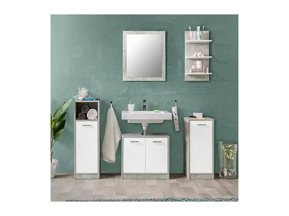 Set bagno Madeira colore beton bianco