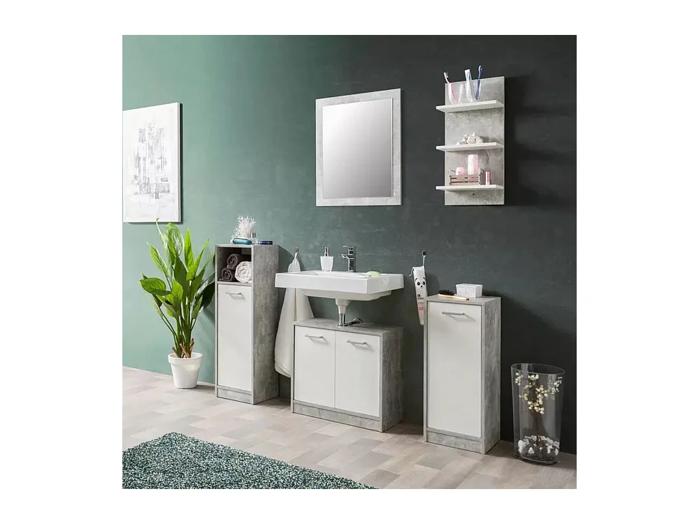 Set bagno Madeira colore beton bianco
