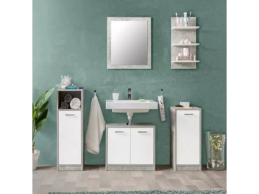 Set bagno Madeira colore beton bianco