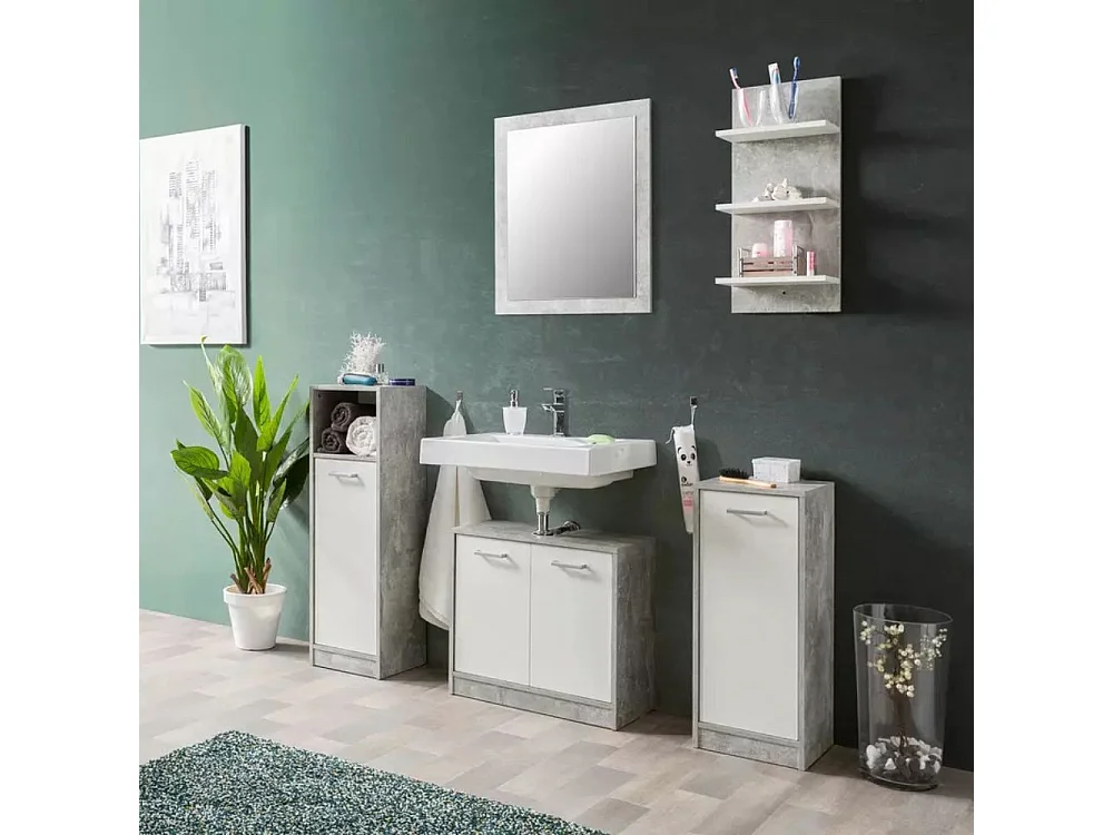 Set bagno Madeira colore beton bianco