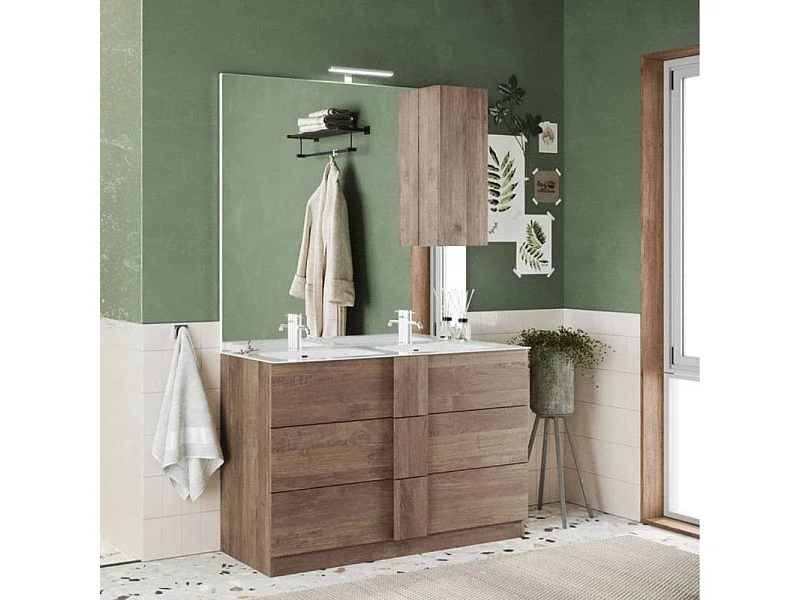 Mobile bagno doppia vasca Salemi120 colore rovere mercure