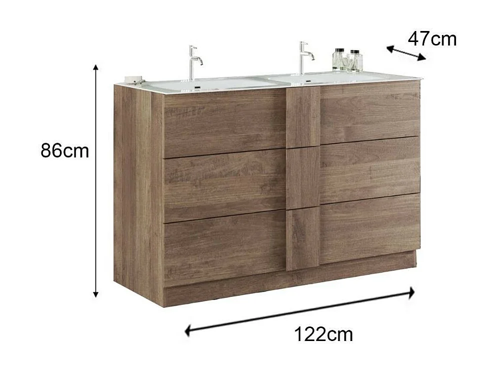 Mobile bagno doppia vasca Salemi120 colore rovere mercure
