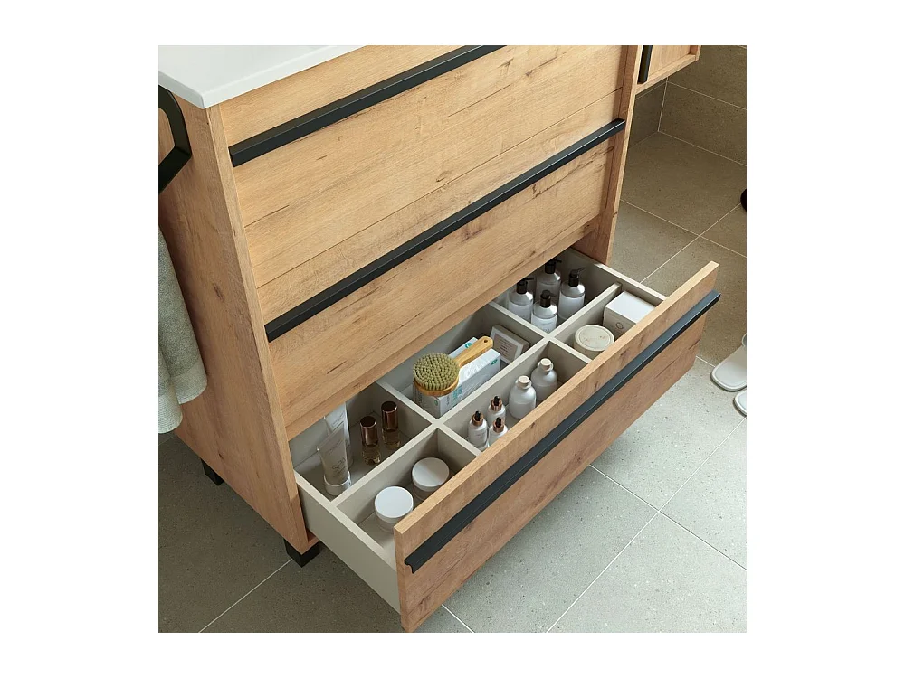 Mobile bagno rovere ostippo 3 cassetti 100x45x86h Geco100