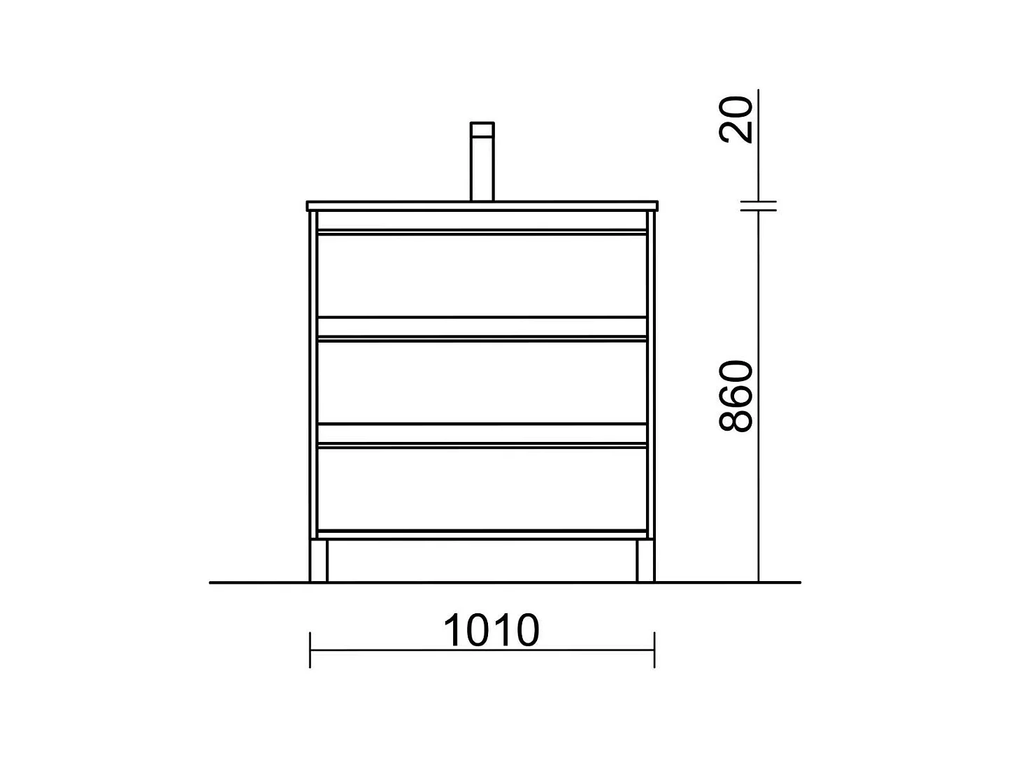 Mobile bagno rovere ostippo 3 cassetti 100x45x86h Geco100