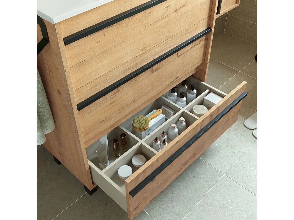 Mobile bagno rovere ostippo 3 cassetti 100x45x86h Geco100