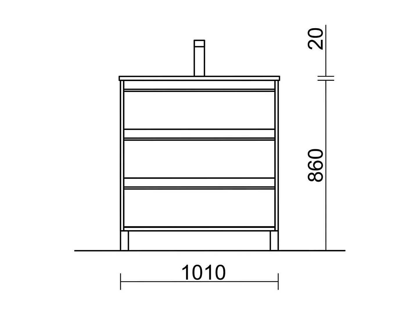 Mobile bagno rovere ostippo 3 cassetti 100x45x86h Geco100