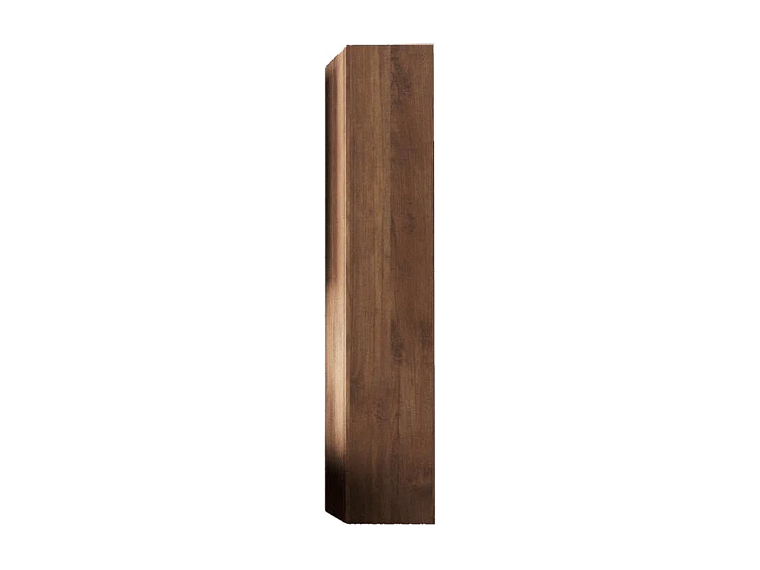 Hanging storage column with 1 door, dark wood finish, H138 cm - JUPITER