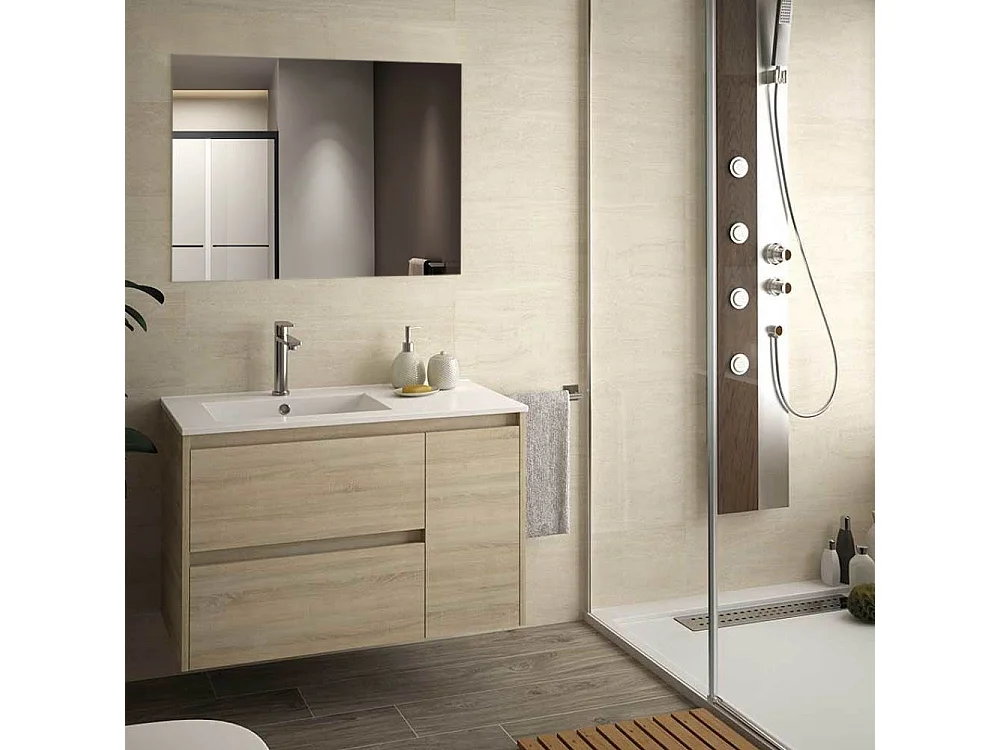 Mobile bagno sospeso Resia 90x46x54 H colore rovere