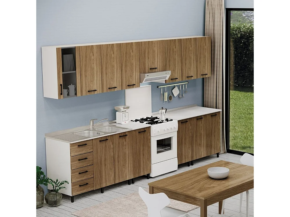 Base cucina con anta 30x50x85H colore noce naturale