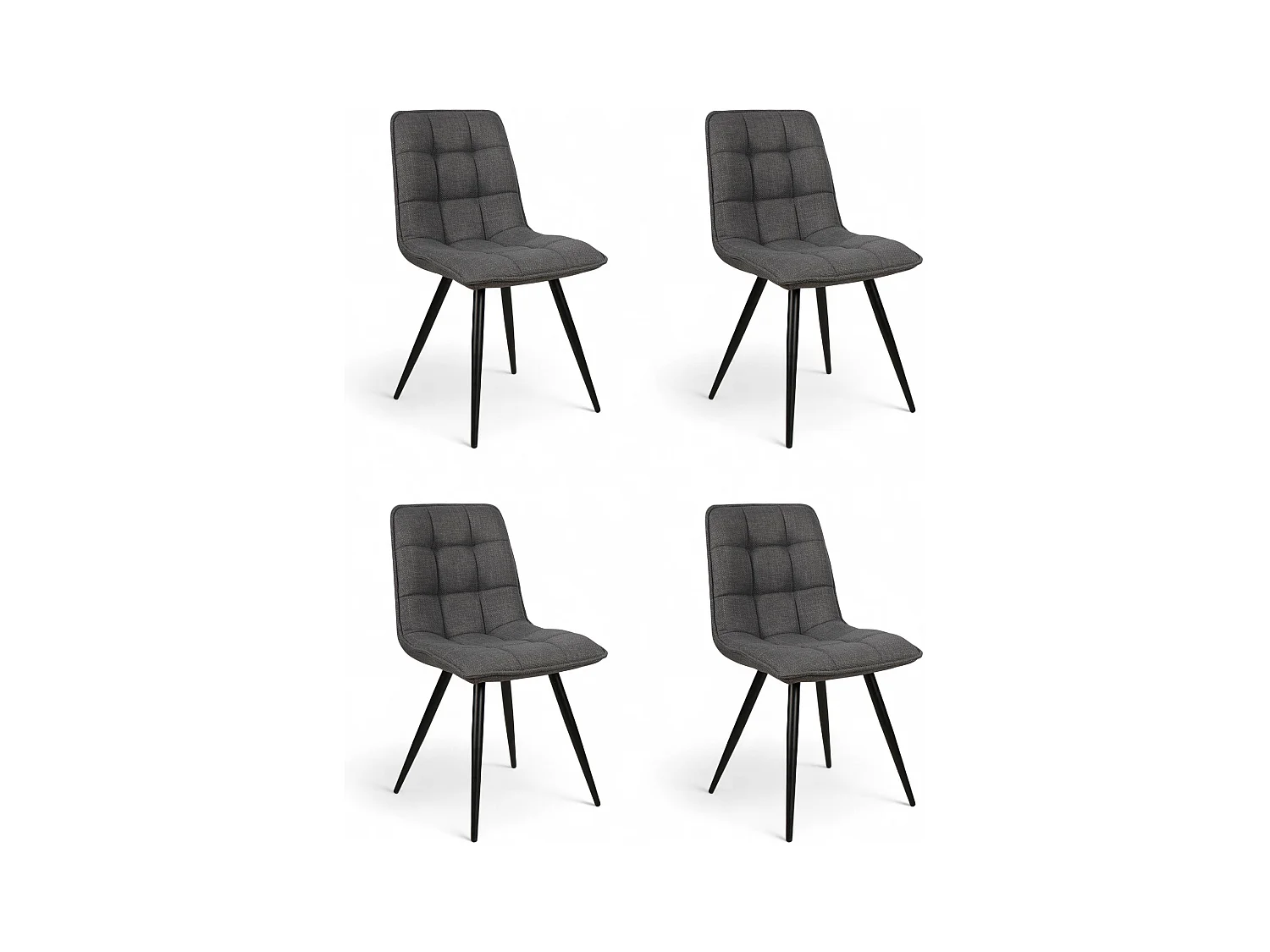 Chaise repas tissu gris fonce