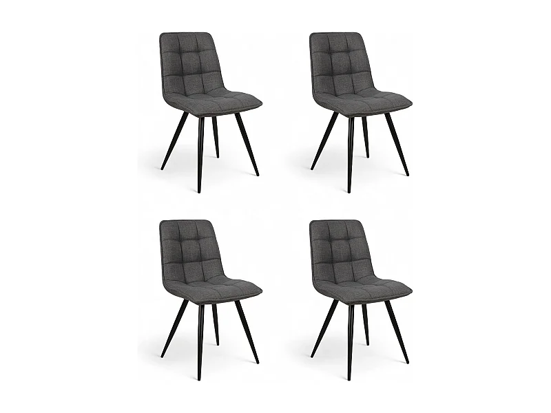 Chaise repas tissu gris fonce