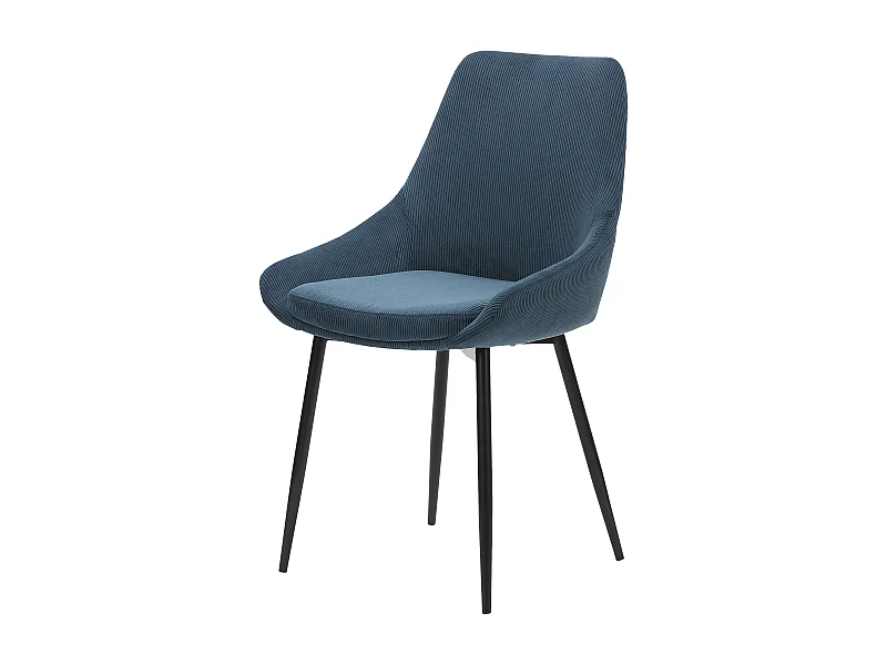 Chaise en velours côtelé bleu figuerolles BARI