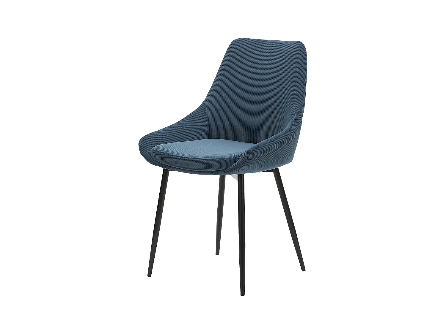 Chaise en velours côtelé bleu figuerolles BARI