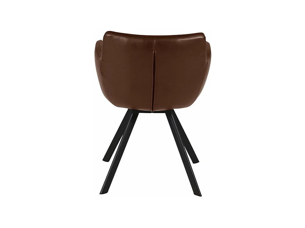 Chaise accoudoirs PU marron