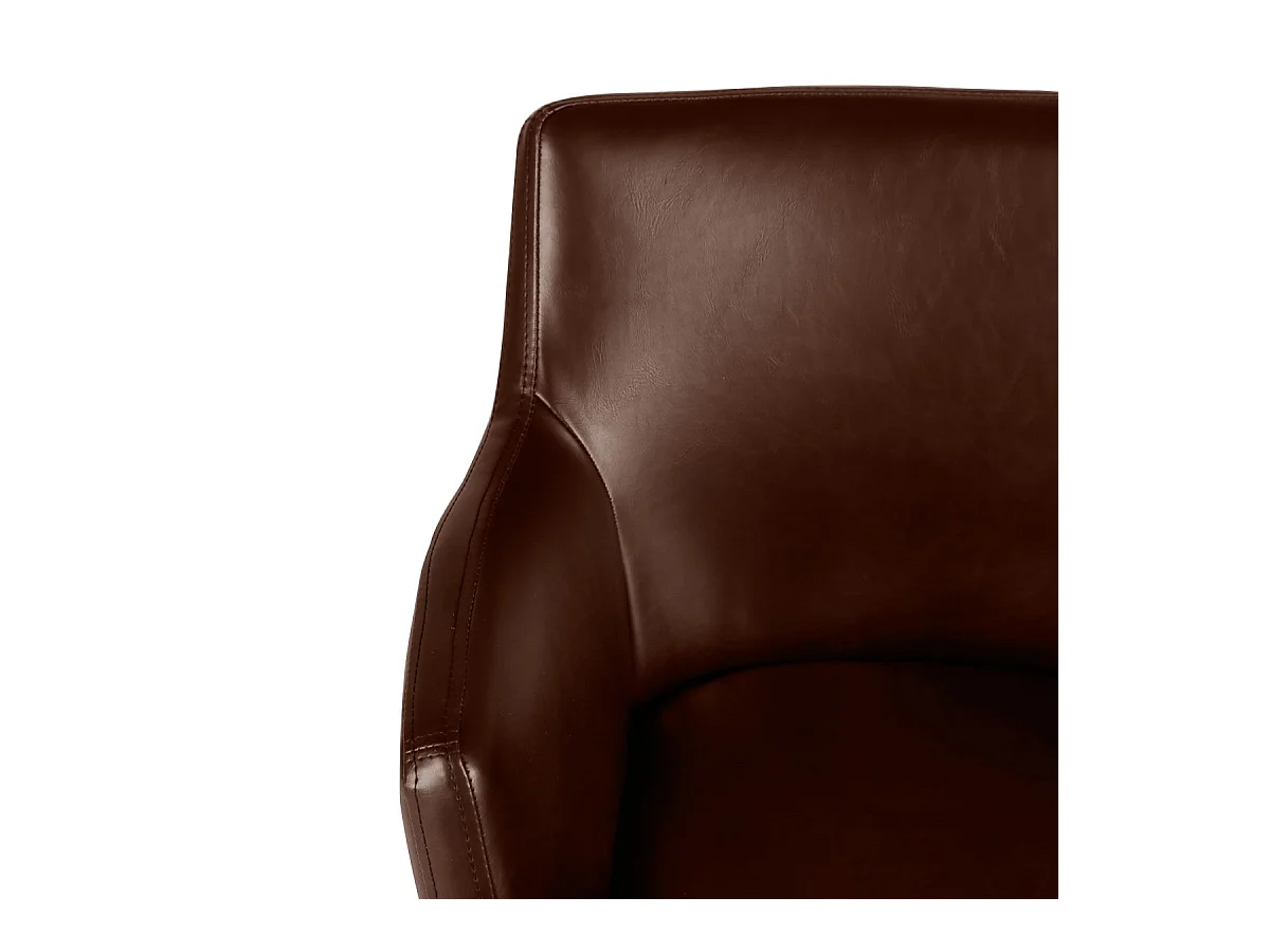 Chaise accoudoirs PU marron