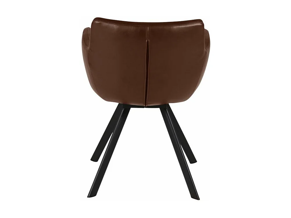 Chaise accoudoirs PU marron