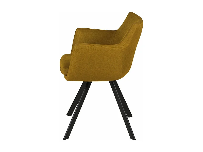 Chaise accoudoirs tissu jaune
