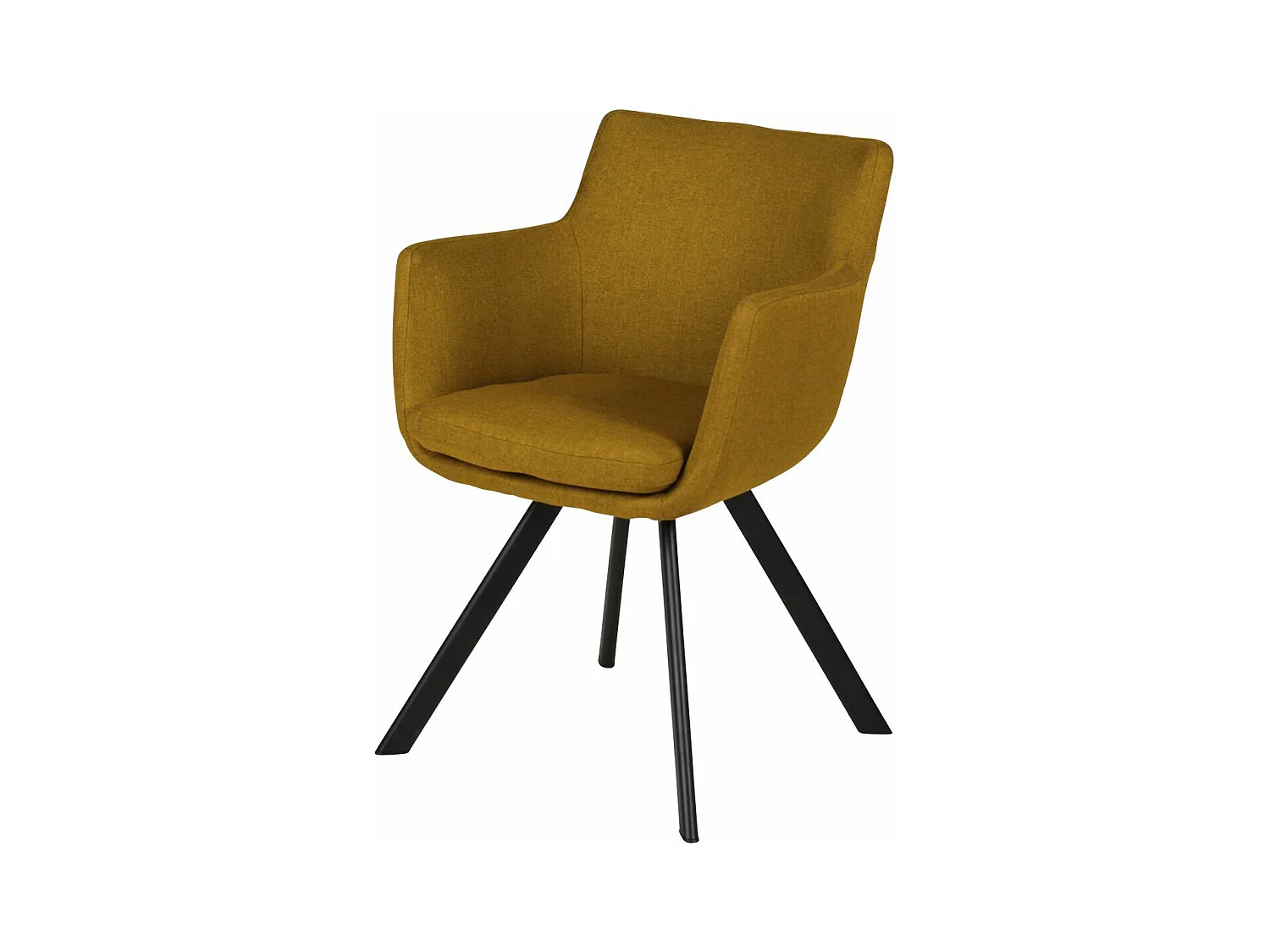 Chaise accoudoirs tissu jaune