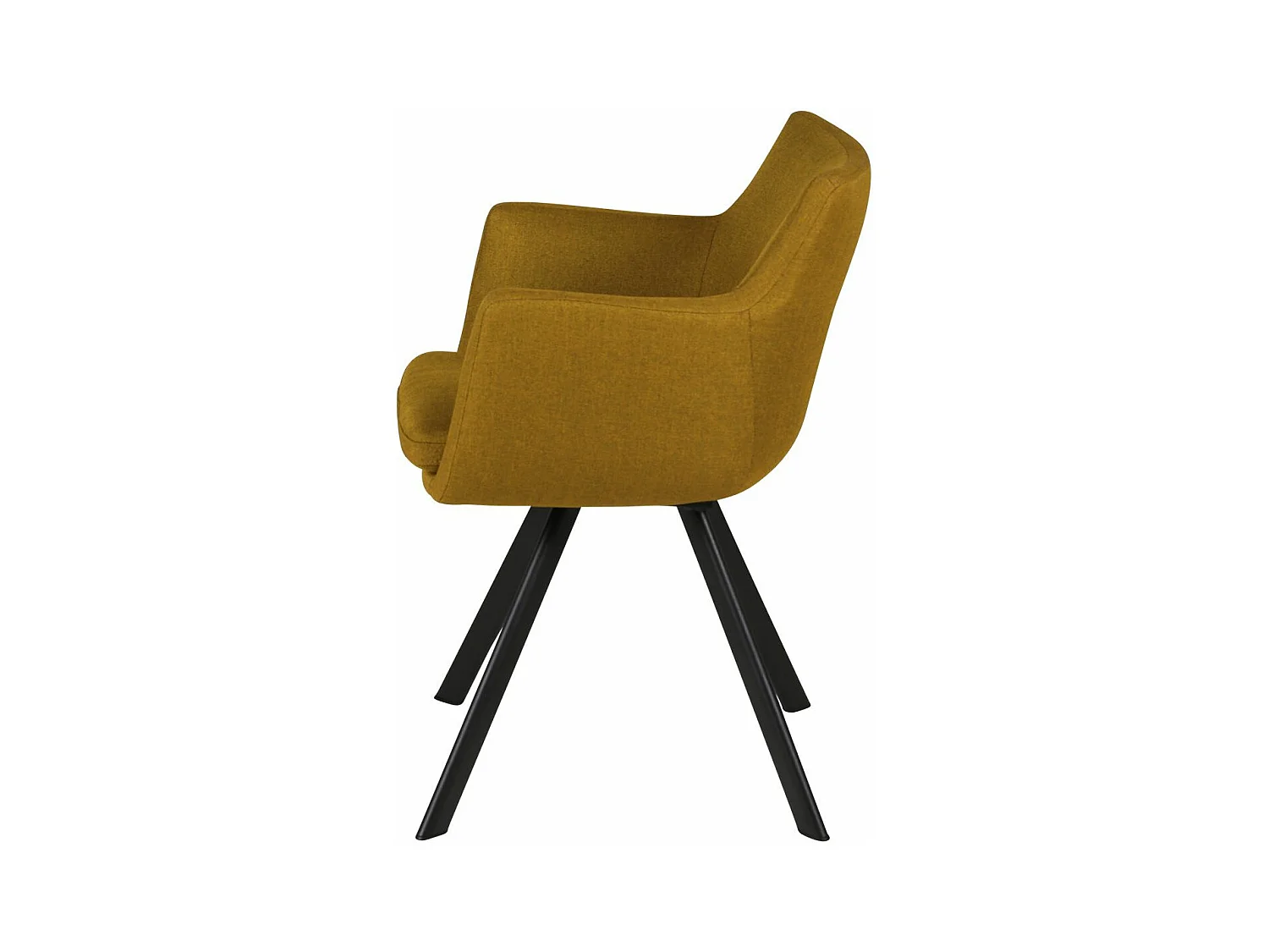 Chaise accoudoirs tissu jaune