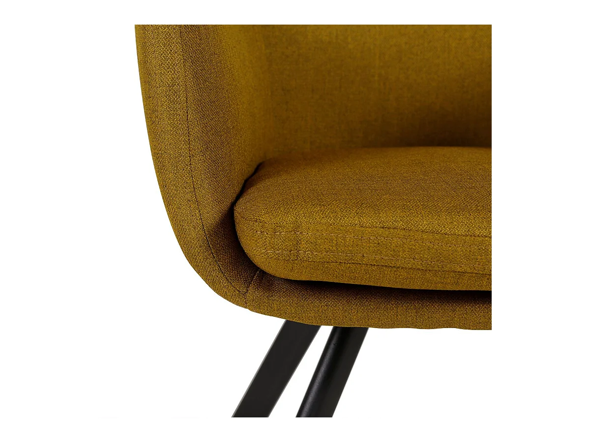 Chaise accoudoirs tissu jaune