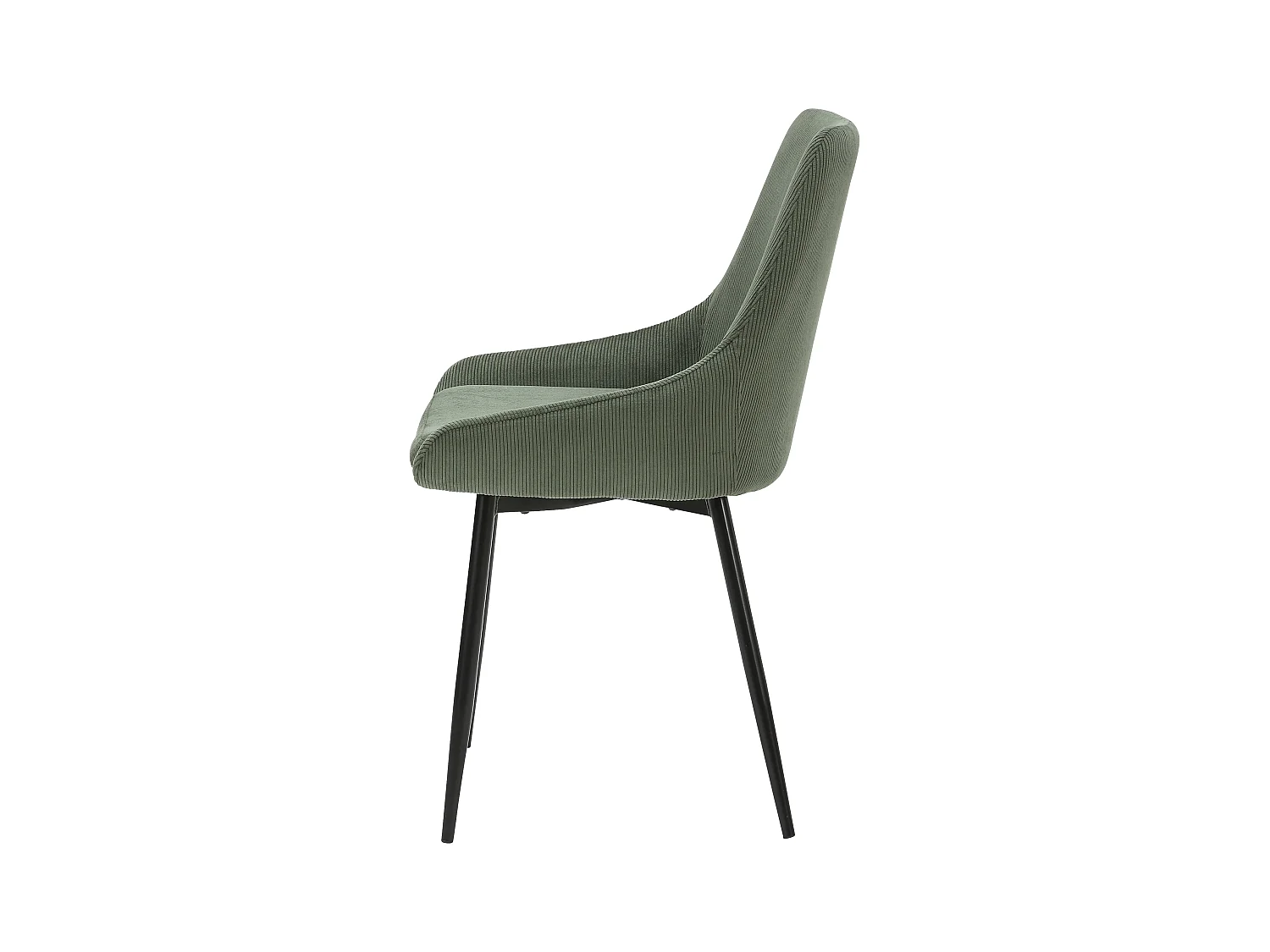 Chaise en velours côtelé vert kaki BARI