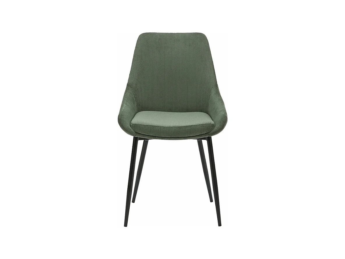 Chaise en velours côtelé vert kaki BARI