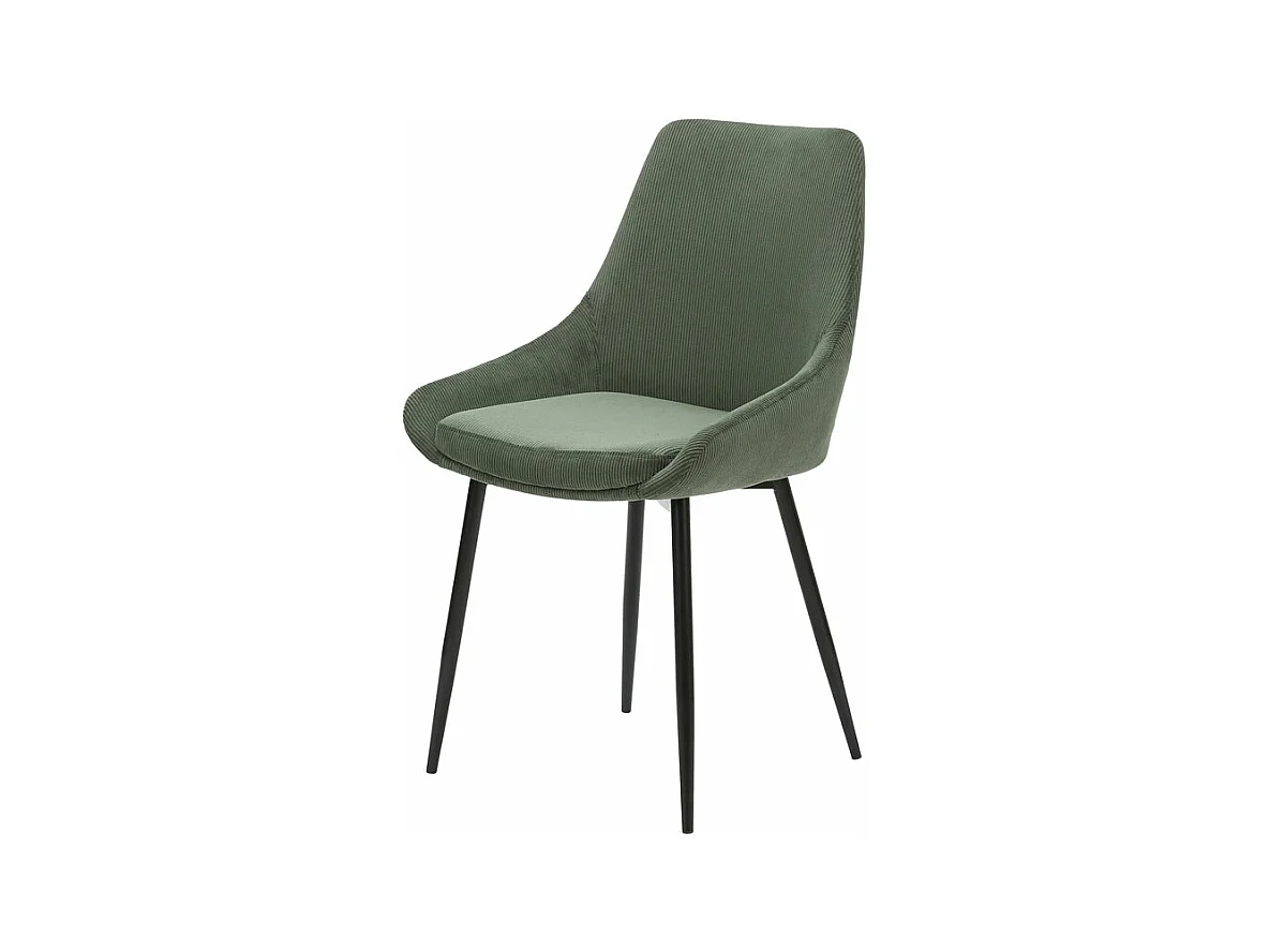 Chaise en velours côtelé vert kaki BARI