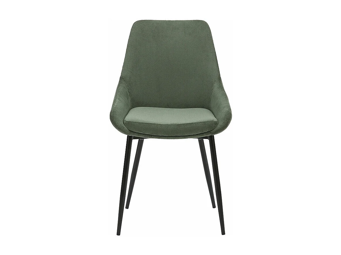 Chaise en velours côtelé vert kaki BARI