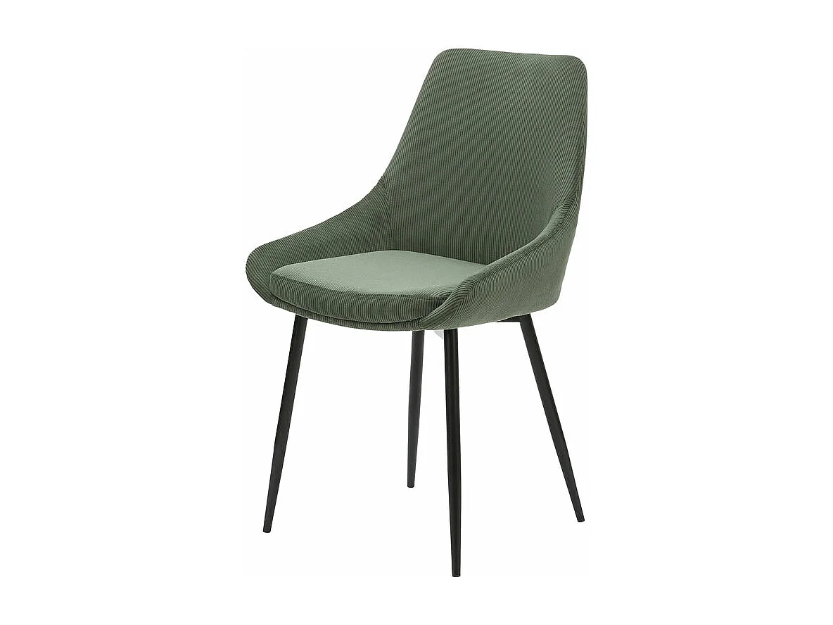 Chaise en velours côtelé vert kaki BARI