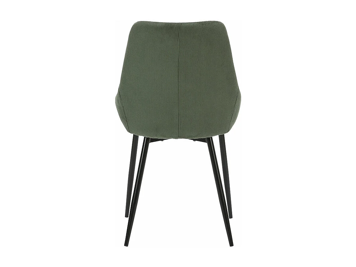 Chaise en velours côtelé vert kaki BARI