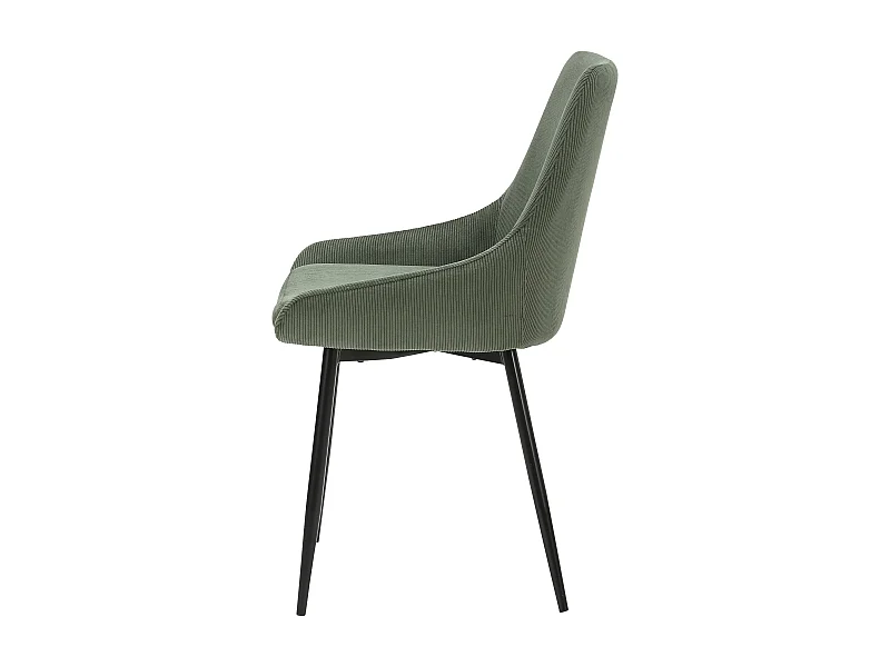Chaise en velours côtelé vert kaki BARI